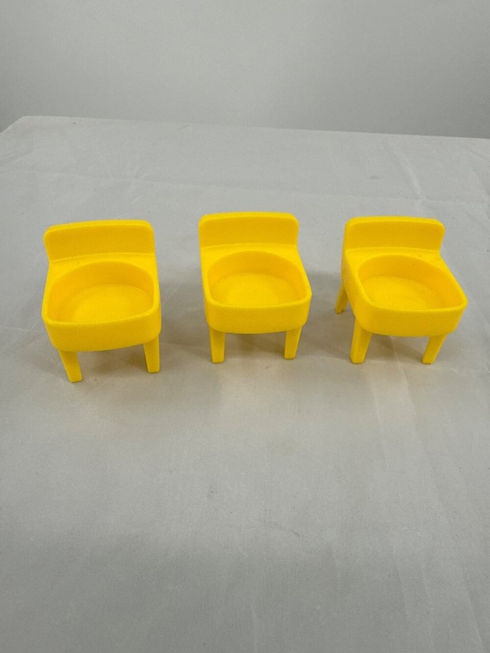 Vintage Fisher Price Little People Yellow Chairs Lot of 3 Replacement Toy Furnit